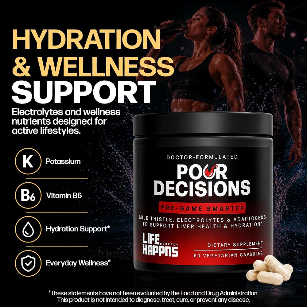 LIFE HAPPNS BE READY Pour Decisions Alcohol Support - 60 Capsules - image 5
