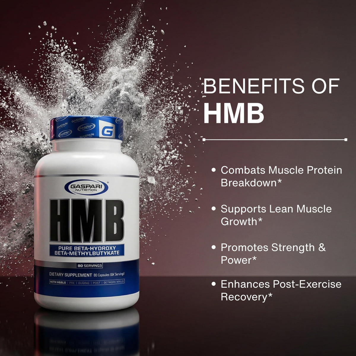 Gaspari Nutrition HMB 1,000 mg Muscle Growth Support - 90 Capsules - image 7