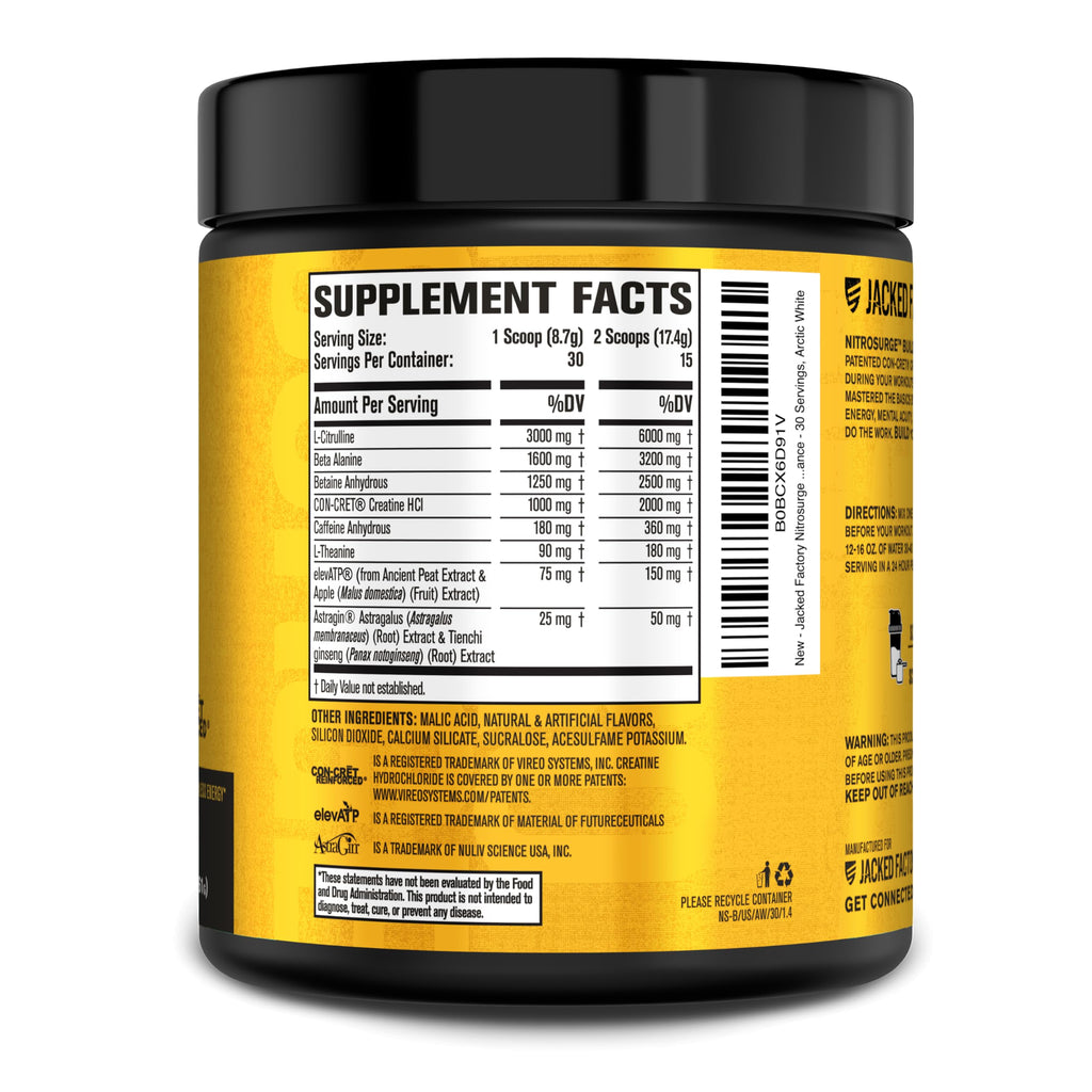 Jacked Factory Nitrosurge Build Pre Workout with Creatine