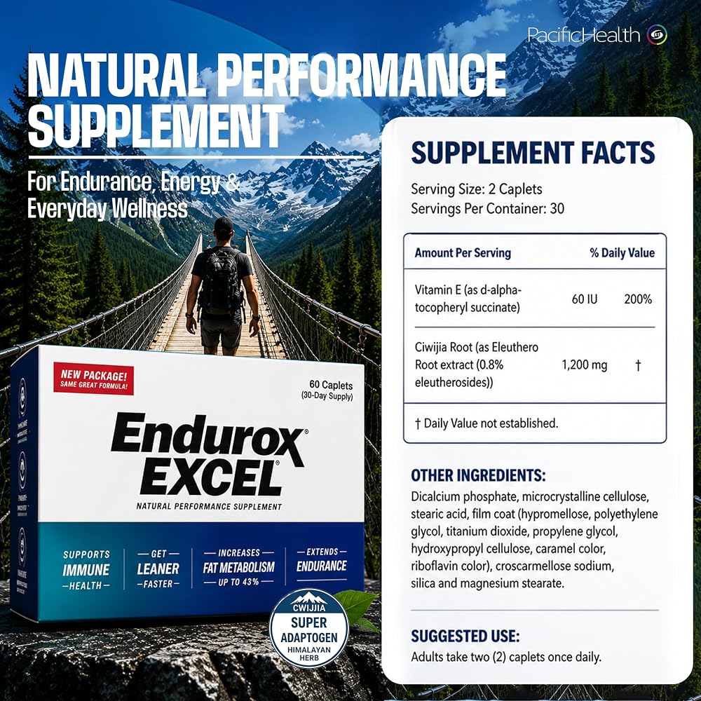 Pacific Health Endurox Excel Performance Supplement - 60 Tablets - image 9