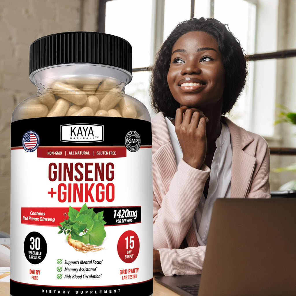 Kaya Naturals Red Panax Ginseng + Ginkgo Biloba