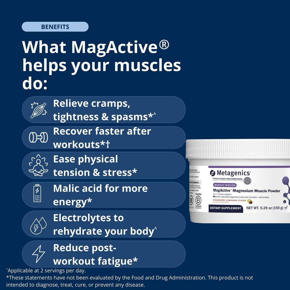 Metagenics MagActive Magnesium Muscle Powder - 150 g - image 3