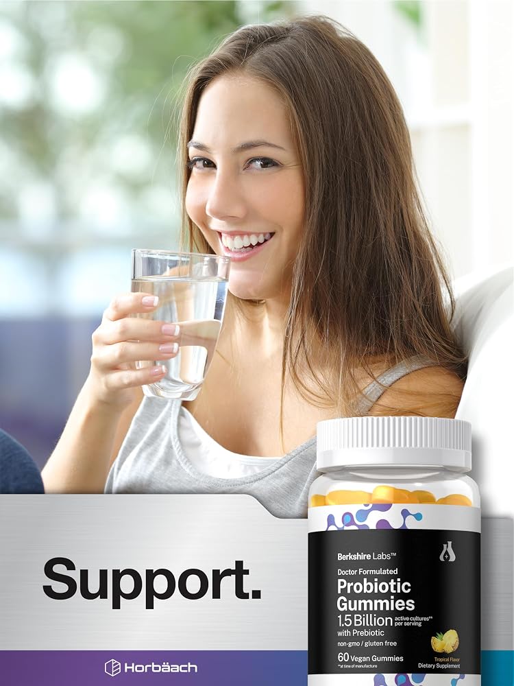 Horbäach Probiotic + Prebiotic Gummies for Women and Men - 60 Count - image 6