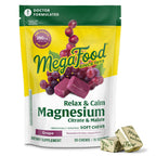 MegaFood Relax + Calm Magnesium Complex Grape - 30 Soft Chews