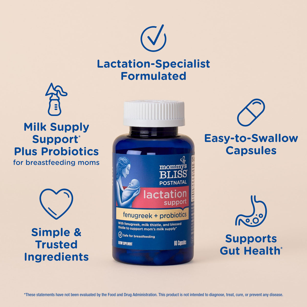 Mommy's Bliss Postnatal Lactation Support with Probiotics - 60 Capsules - image 3