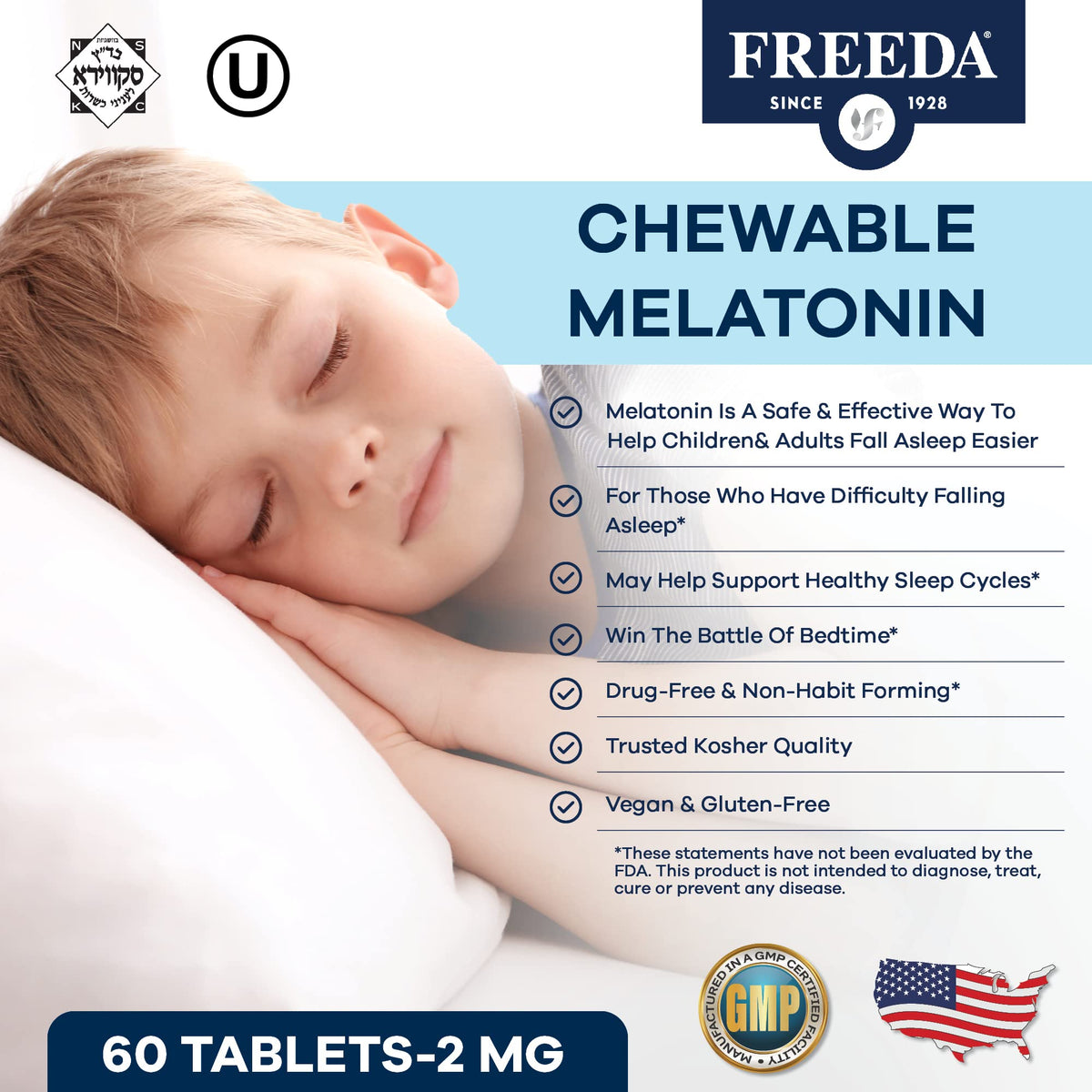 FREEDA Melatonin 2mg Sugar-Free Chewables