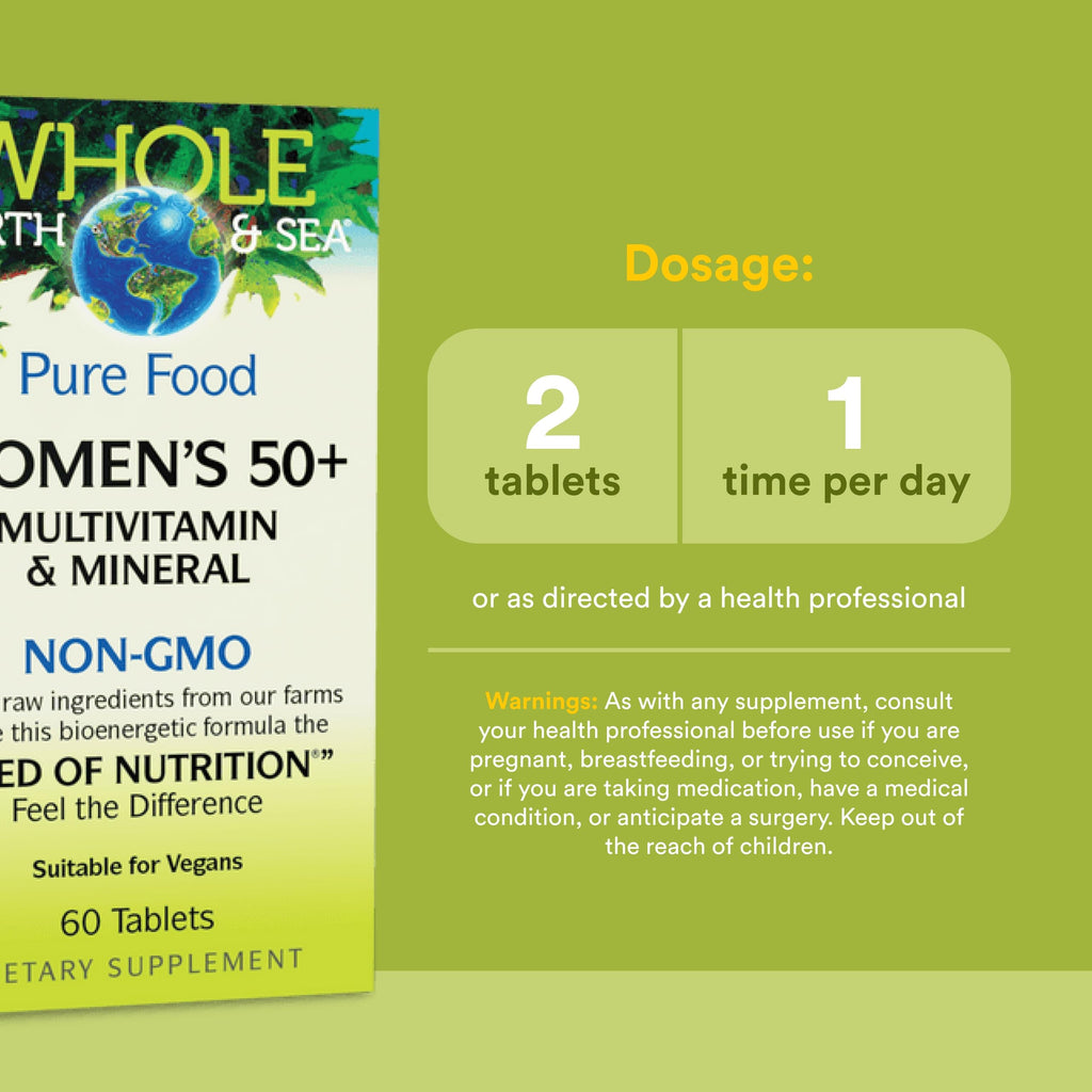 Natural Factors Whole Earth & Sea Women's Multivitamin 50+ - 60 Tablets - image 3