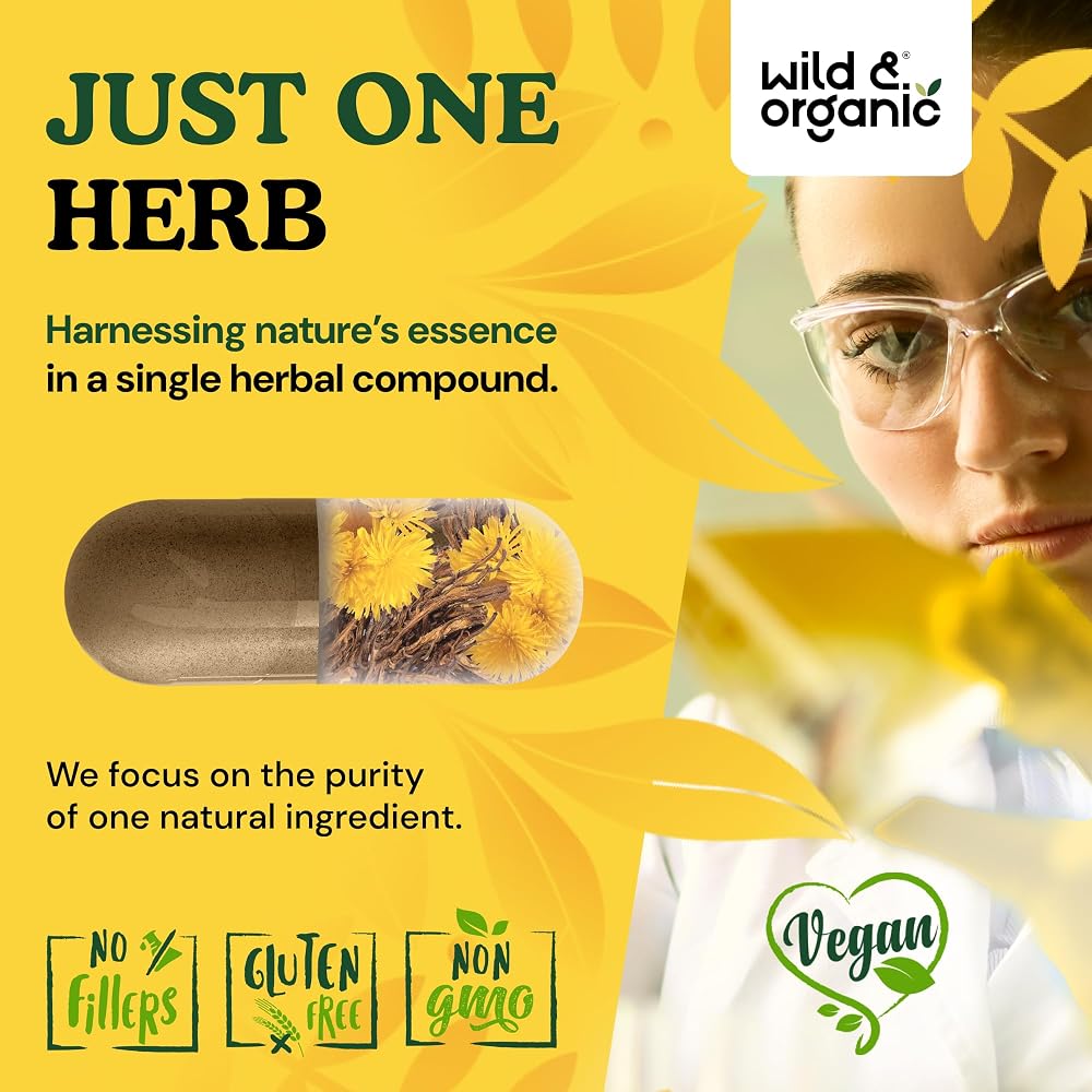 Wild & Organic Dandelion Root Capsules Liver Support - 120 Capsules - image 5