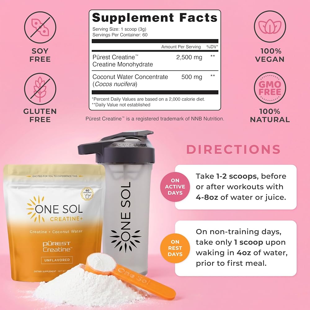 One Sol Women's Creatine for Muscle & Recovery - 60 Servings - image 3