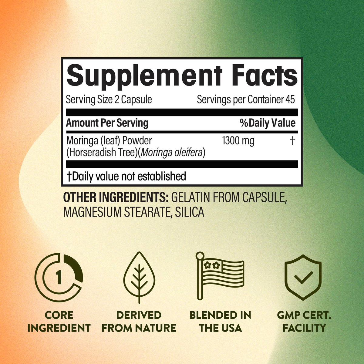 NGL Moringa Capsules 1300mg - 90 Capsules - image 3