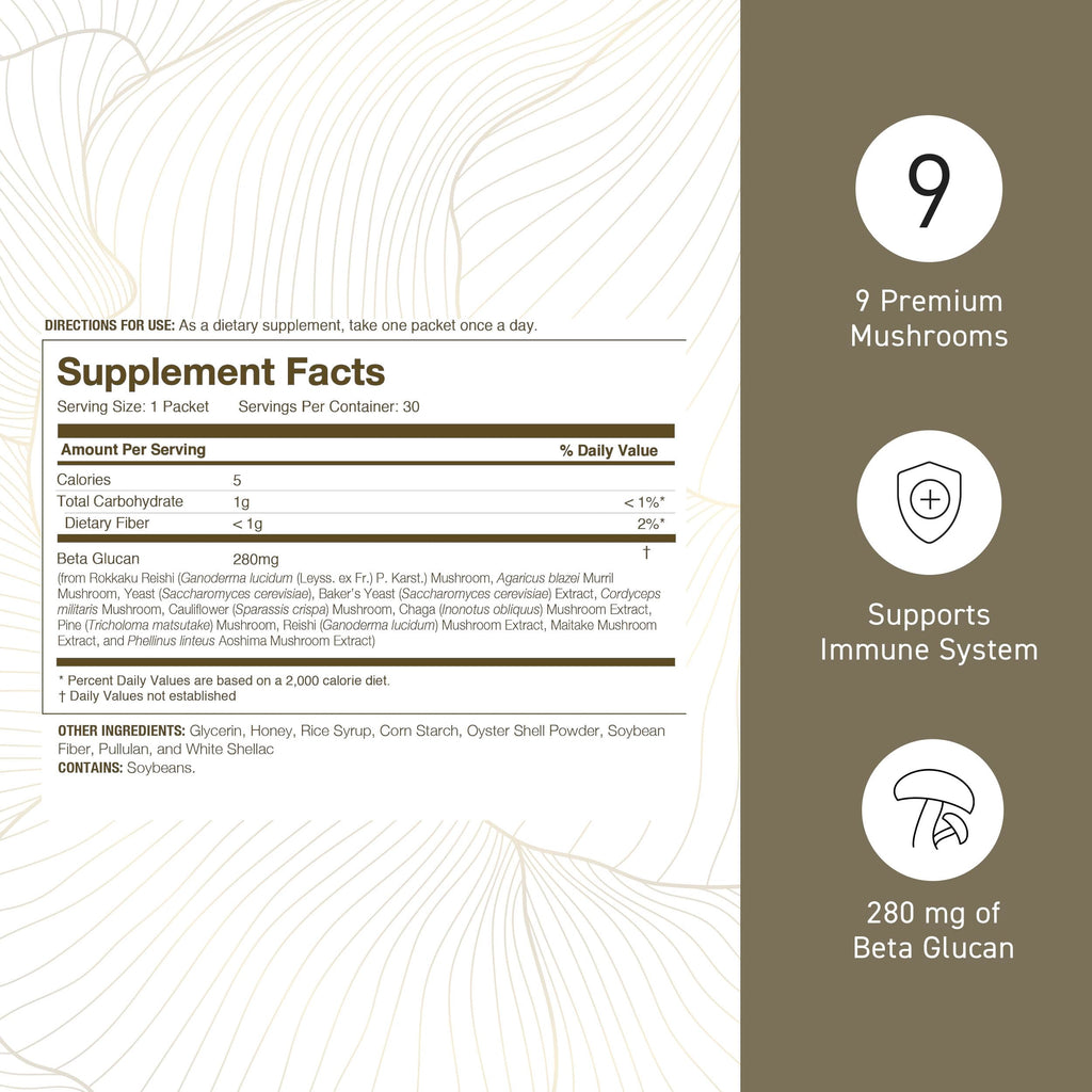 Umeken Beta Glucan Immune Boost Mushroom Extract - 30 Packets - image 6