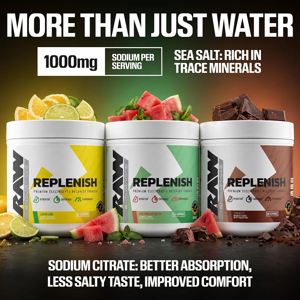 RAW Replenish, Premium Electrolytes Powder Recovery Formula