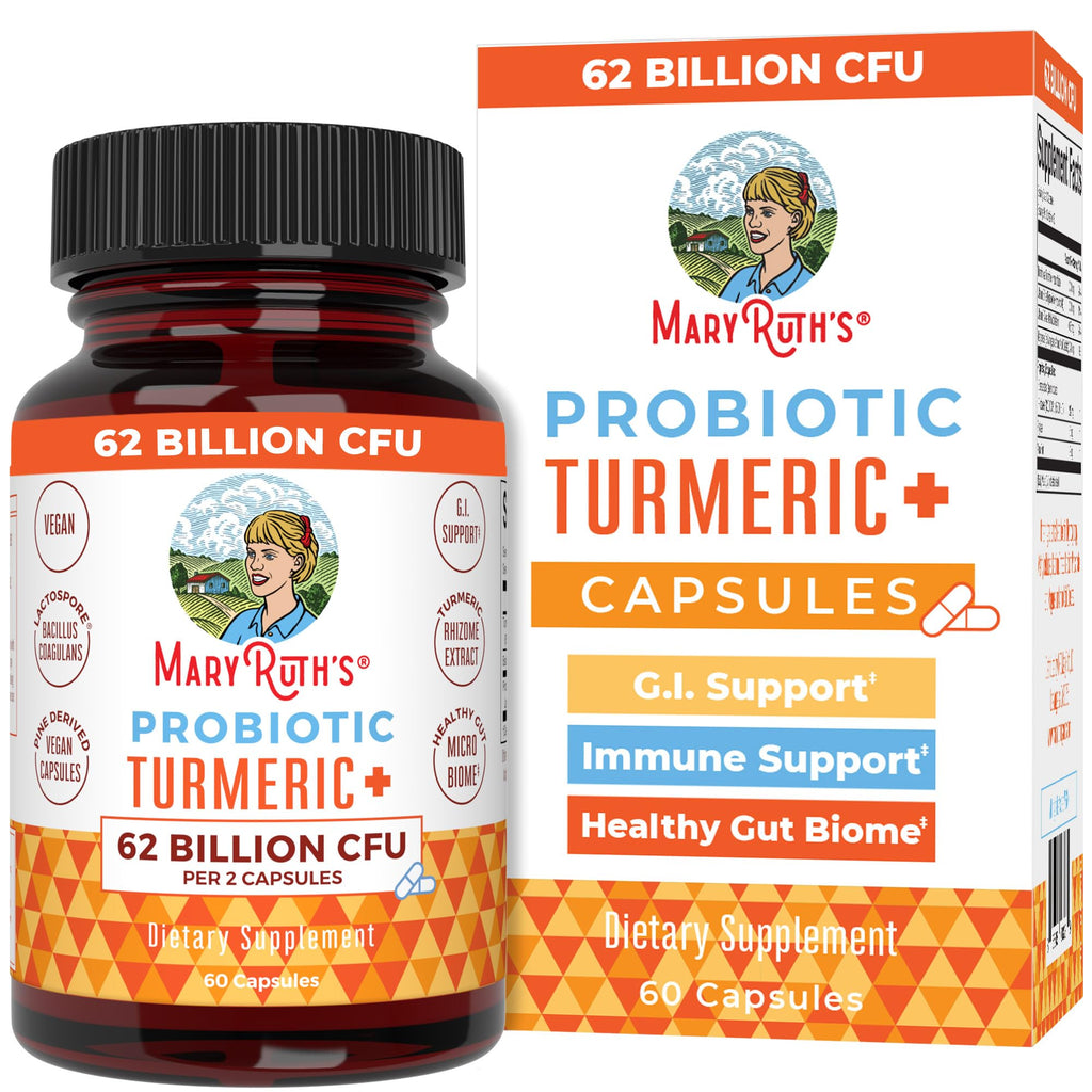 MARYRUTH'S Probiotic Turmeric Curcumin with GI Support - 60 Capsules