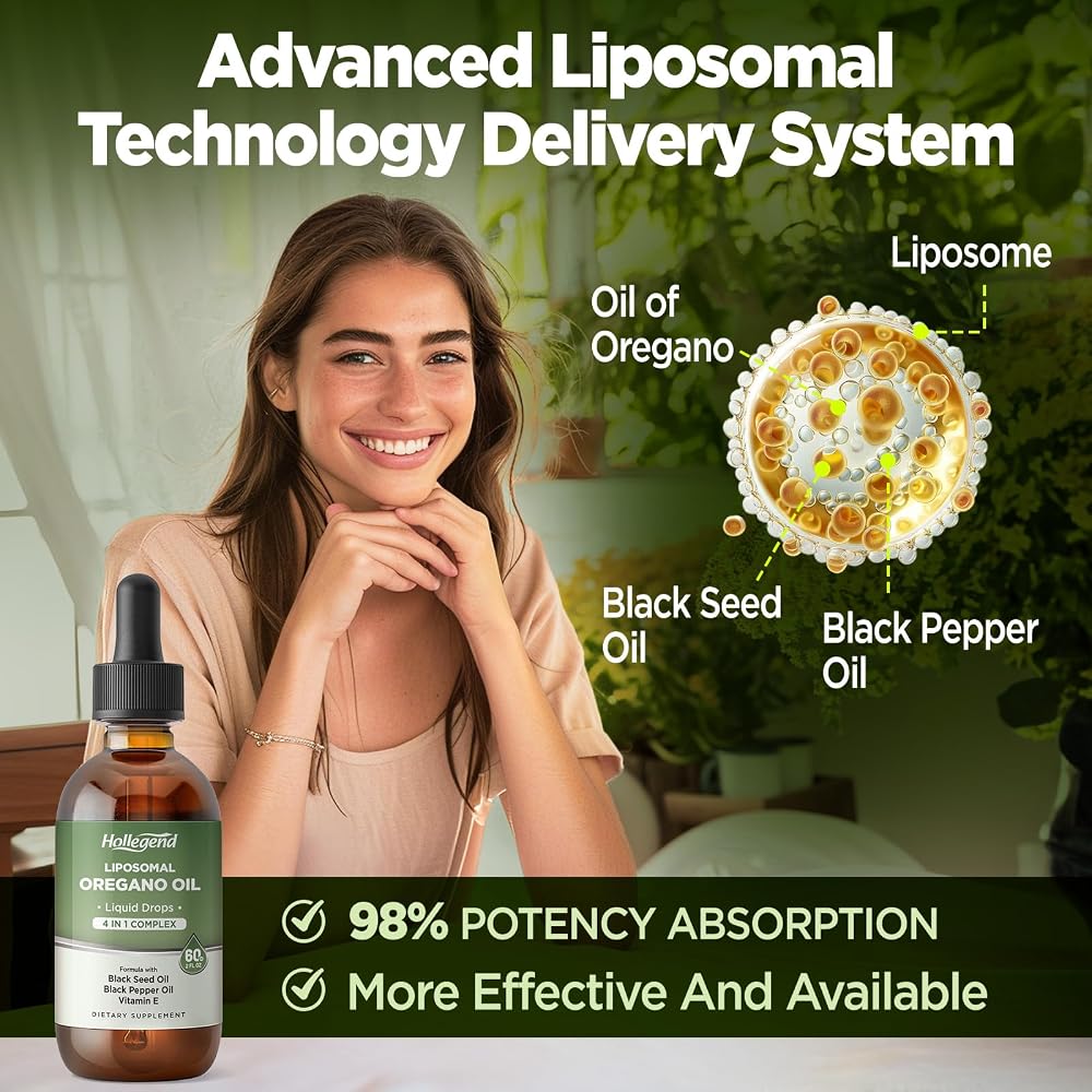 HOLLEGEND Liposomal Oregano Oil Liquid Drops Immune Support - 60ML - image 5