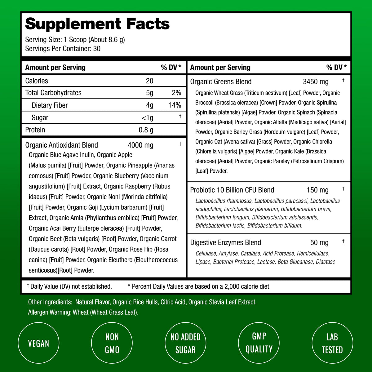 NutraChamps Super Greens Powder 40+ Superfoods - 9 Ounce - image 6