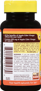 Sundance Apple Cider Vinegar 450 mg - 300 Capsules - image 2