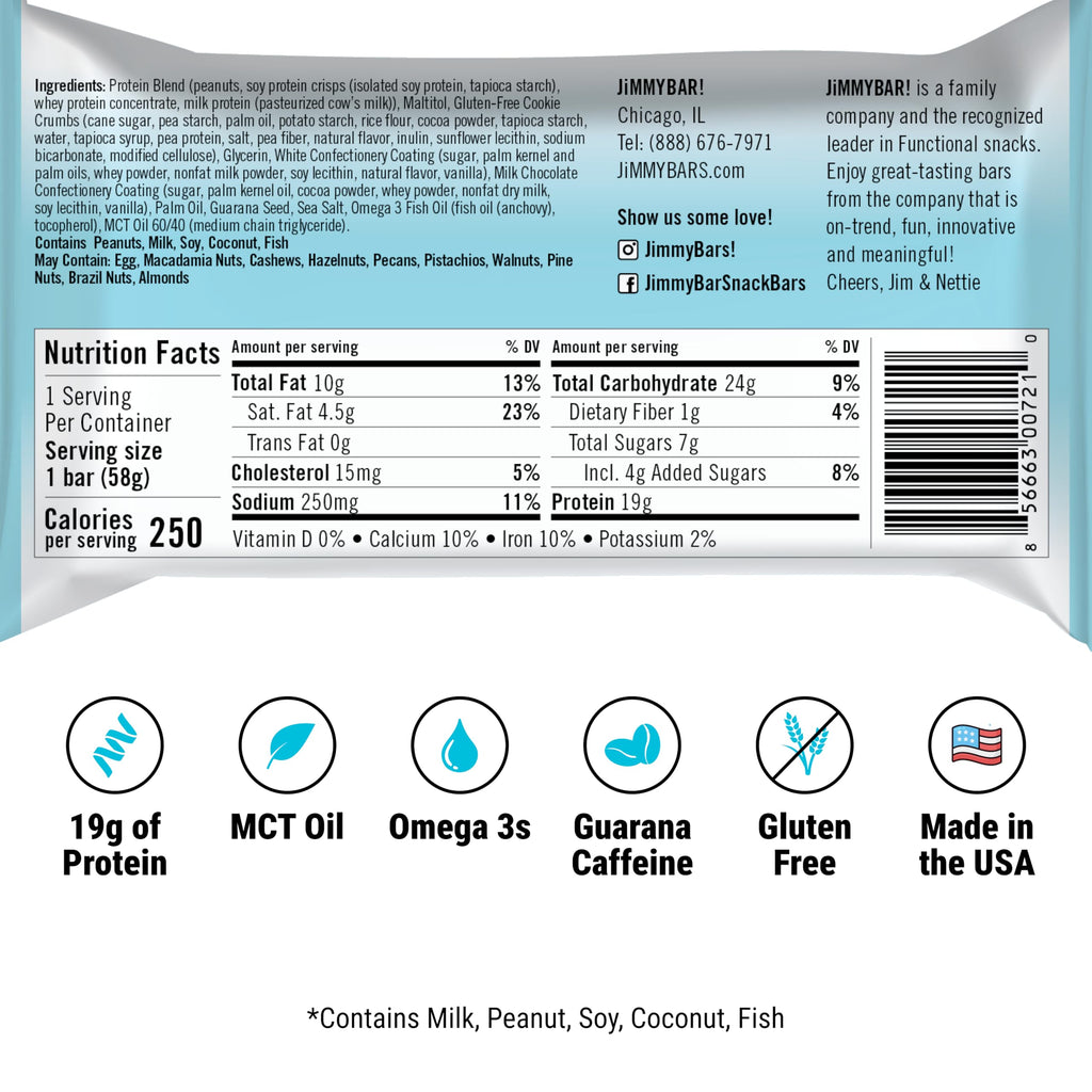 JIMMYBAR Cookies N Cream Protein Bars 19g - 12 Count - image 6