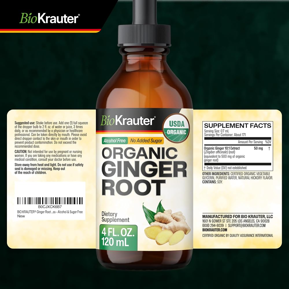 BIO KRAUTER Organic Ginger Root Digestive & Respiratory Support - 4 Fl Oz - image 9