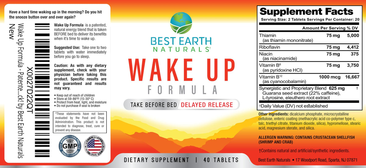 Best Earth Naturals Wake Up Formula Energy Tablet - 40 Count - image 3