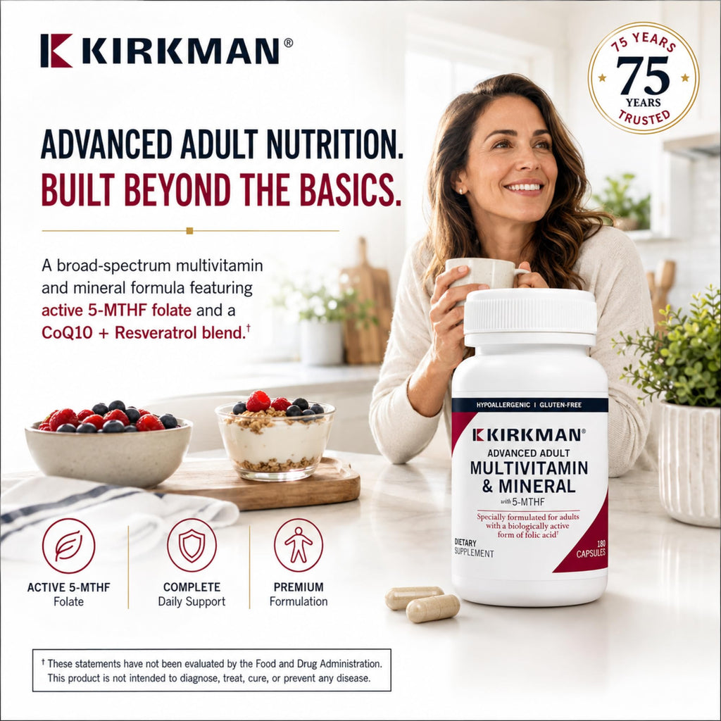 Kirkman Advanced Adult Multivitamin & Mineral with 5-MTHF - 180 Capsules - image 2