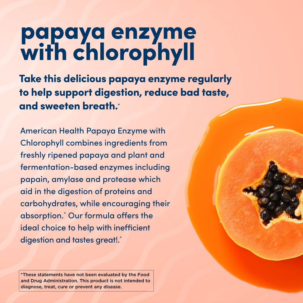 American Health Papaya Enzyme with Chlorophyll Chewable Tablets - 600 Count - image 4
