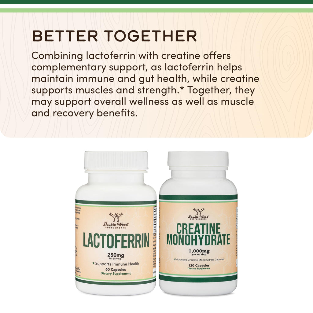 Double Wood Supplements Lactoferrin 250mg Bioferrin Iron Support - 60 Capsules - image 5