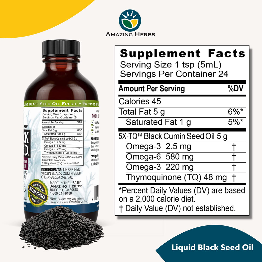 Amazing Herbs Premium Black Seed Oil - Gluten Free - image 5