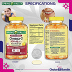 Choice Bundle Spring Valley Fish Oil Omega 3 Fatty Acid Supplement