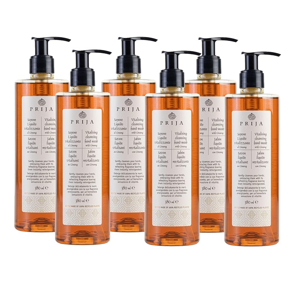 Prija Vitalising Hand Wash with Ginseng Extract - 6 x 12.85 fl oz