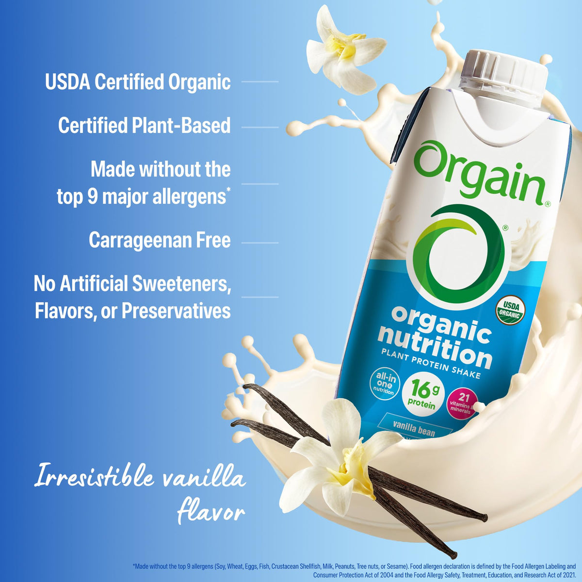 Orgain Organic Vegan Protein Shake Vanilla - 12 Pack - image 5
