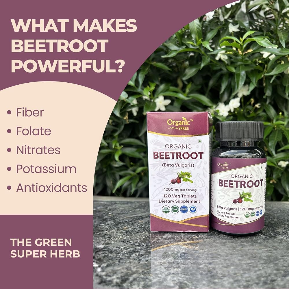 ORGANIC SPREE Beetroot Tablets for Circulation Support - 120 Tablets - image 5