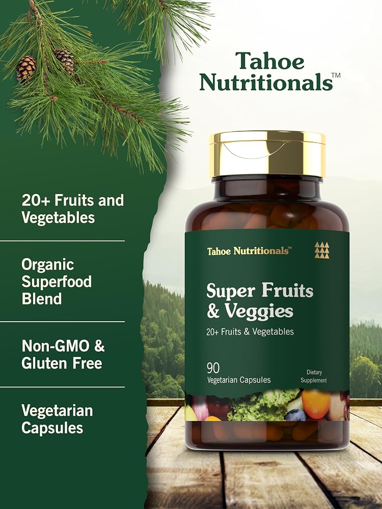 Tahoe Nutritionals Super Fruits and Veggies - 90 Vegetarian Capsules - image 4