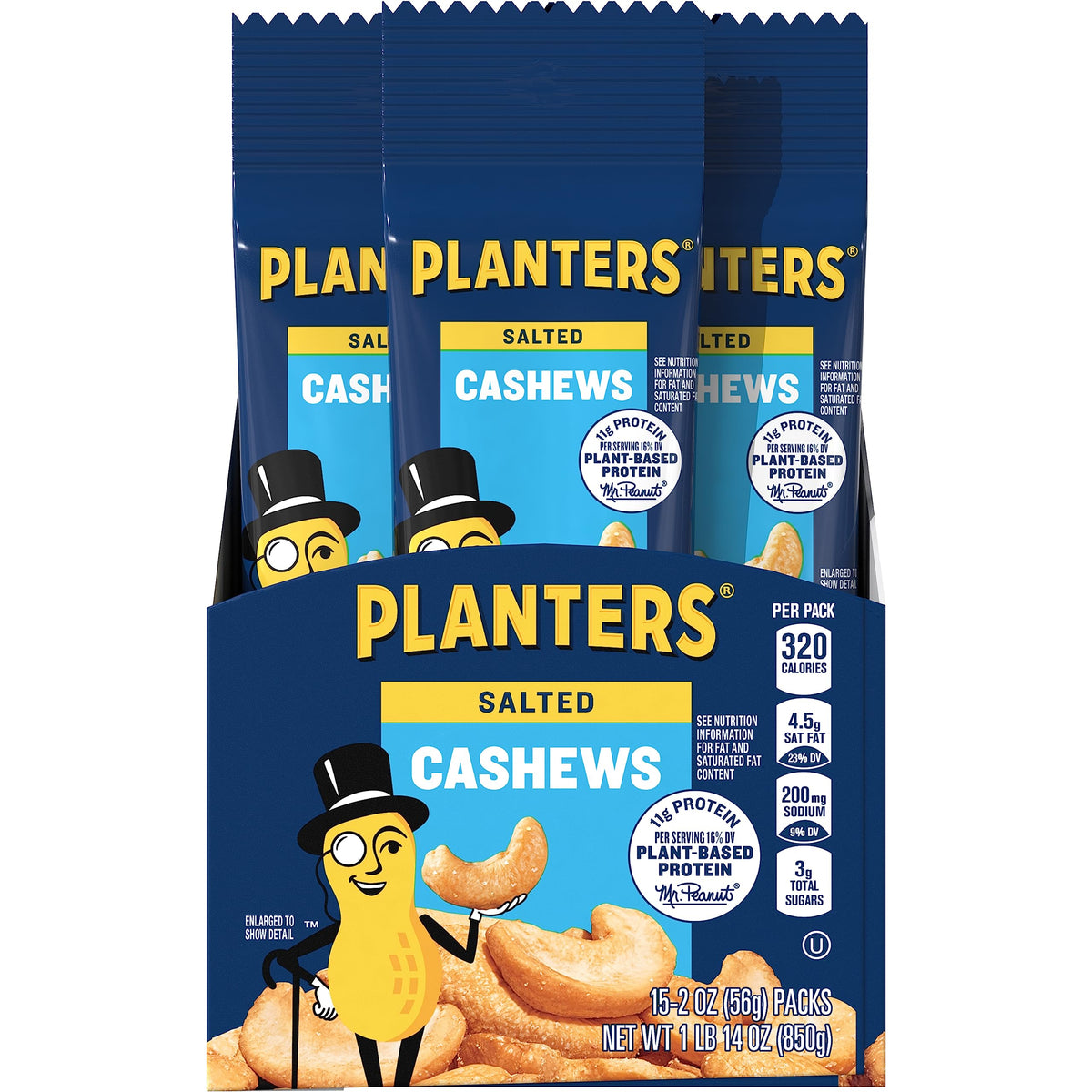 PLANTERS Salted Whole Cashews - 15 Pack (2 Oz Each) - image 3