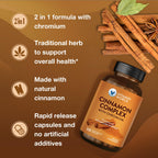 Vitamin World Cinnamon Complex with Chromium - 120 Capsules - image 5
