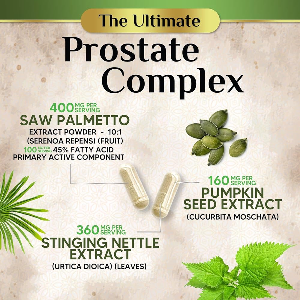 Nature's Peak Saw Palmetto Prostate Health Supplements for Men 1000mg