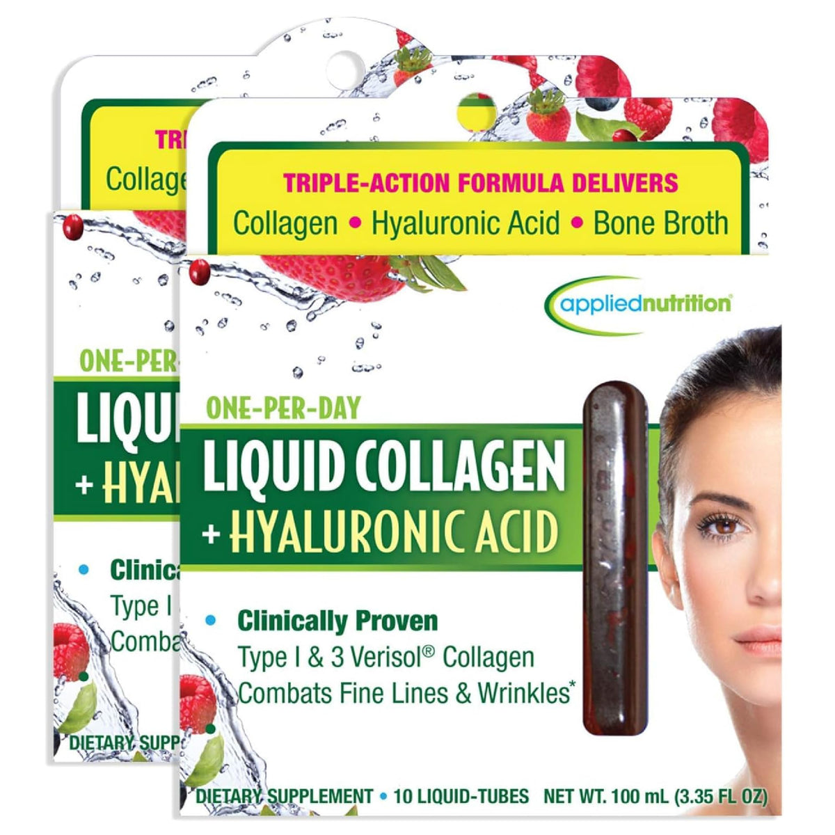 Applied Nutrition Liquid Collagen + Hyaluronic Acid - 10 Liquid Tubes