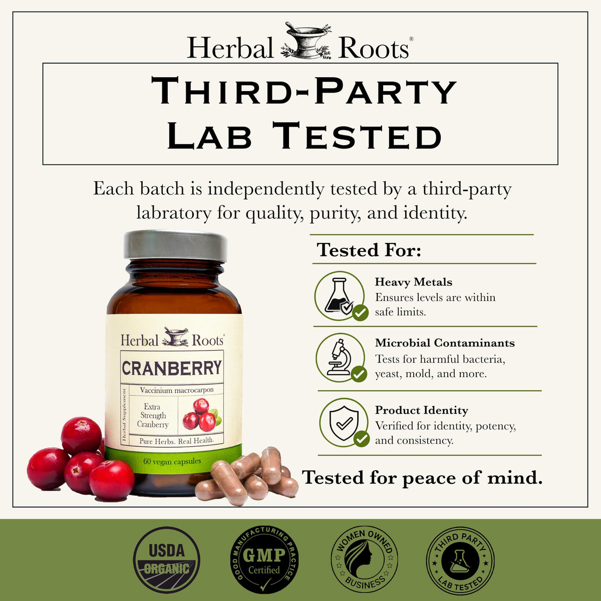 Herbal Roots Maximum Strength Cranberry Pills for Urinary Tract Health - image 5