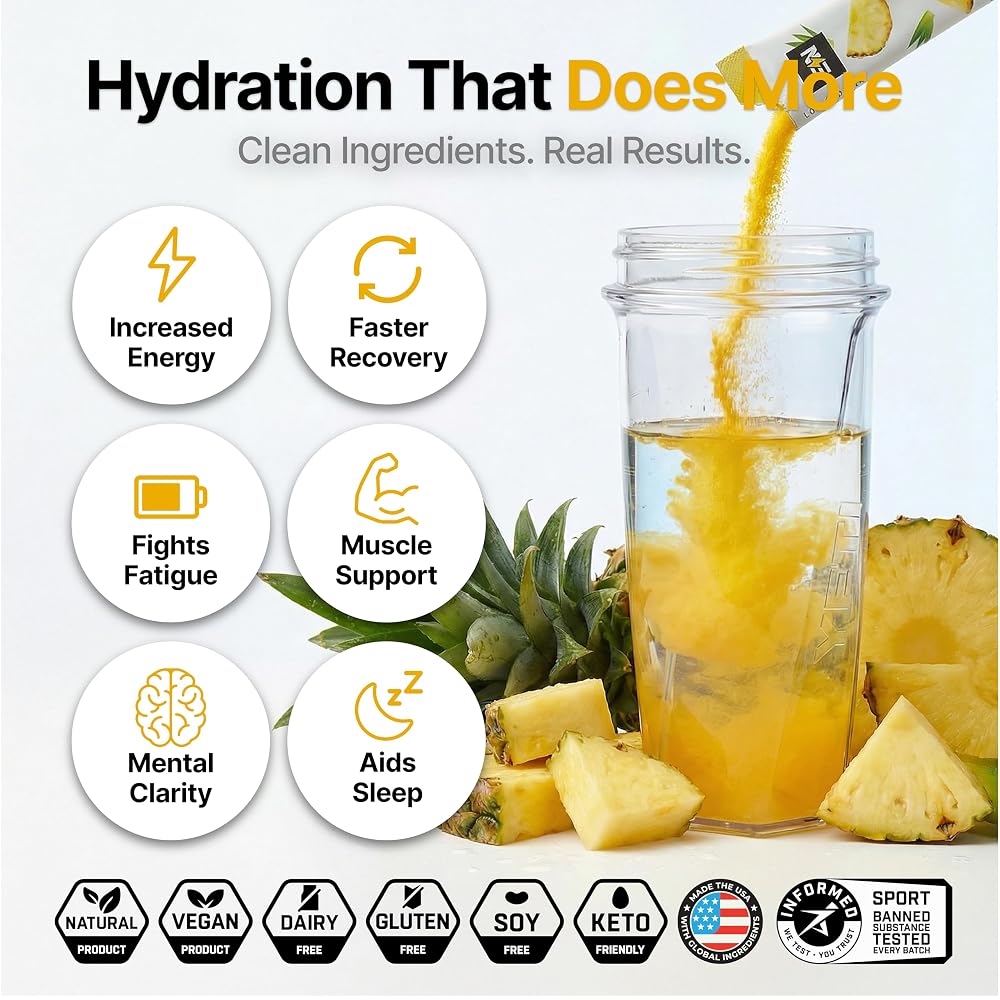 Engineered Nutrition Sugar-Free Electrolyte Powder Packets Pineapple - image 2
