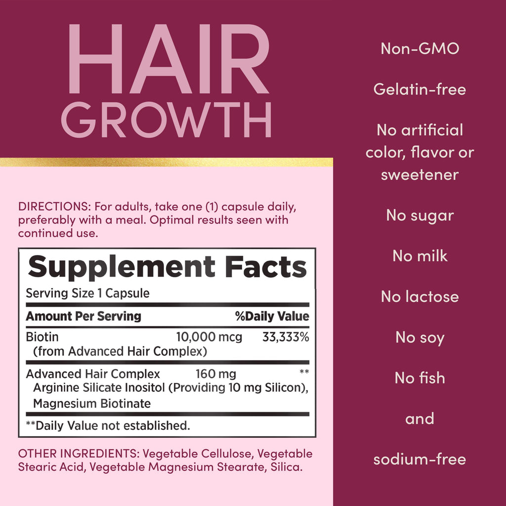 Nature's Bounty Optimal Solutions Hair Growth Vitamin - 30 Capsules - image 6