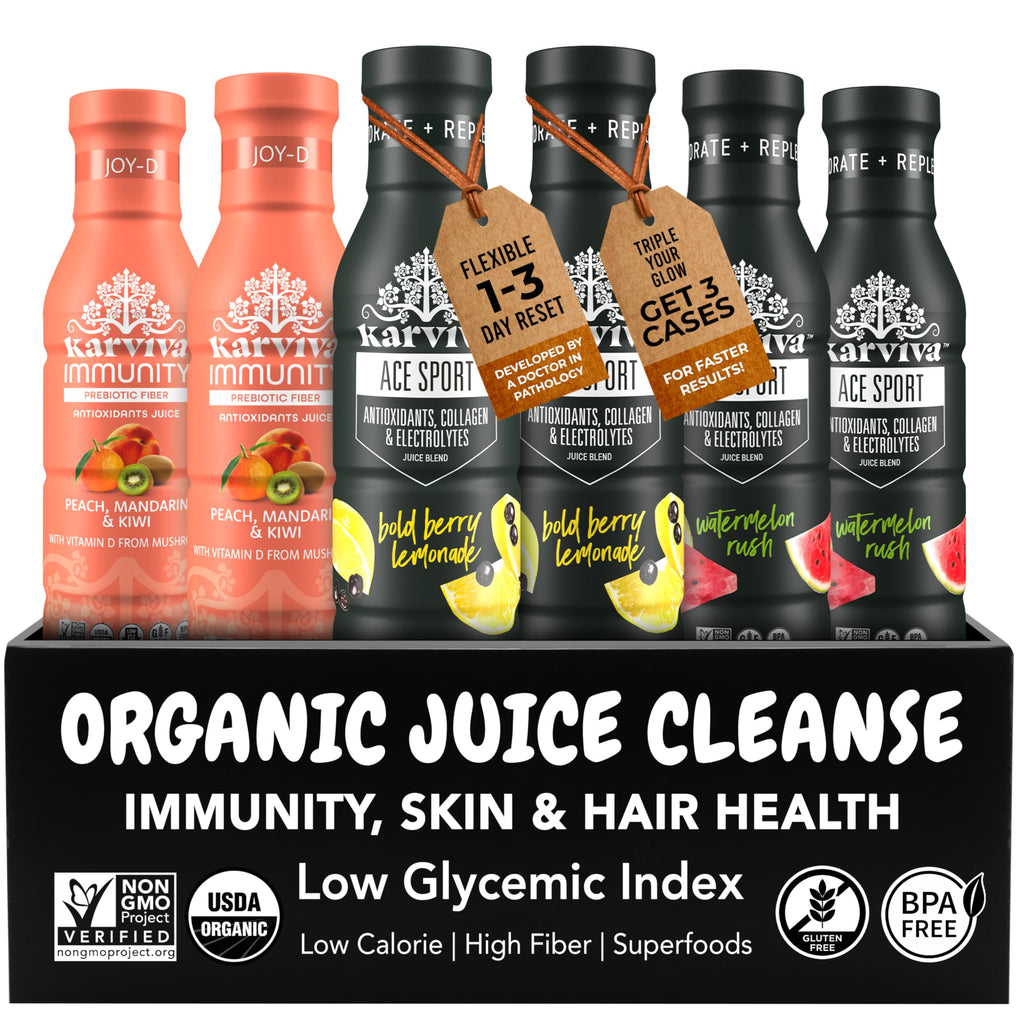 KARVIVA Immunity & Collagen Boost Juice Variety Pack - 6 Bottles