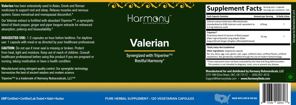 Harmony Nutraceuticals Valerian Ayurvedic Sleep Support - image 2