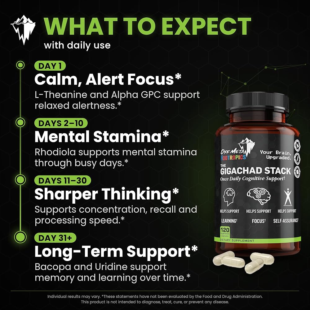 Off Meta Nootropics GigaChad Stack Brain Supplement - 120 Capsules - image 5