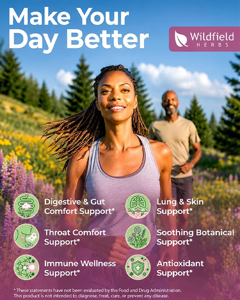 WILDFIELD HERBS 4 Oz Licorice Root Extract Liquid Drops - Digestive, Lung & Skin Support | 2 Month Supply | - Made in USA - Licorice Root Supplement - Alcohol & Sugar Free - image 2