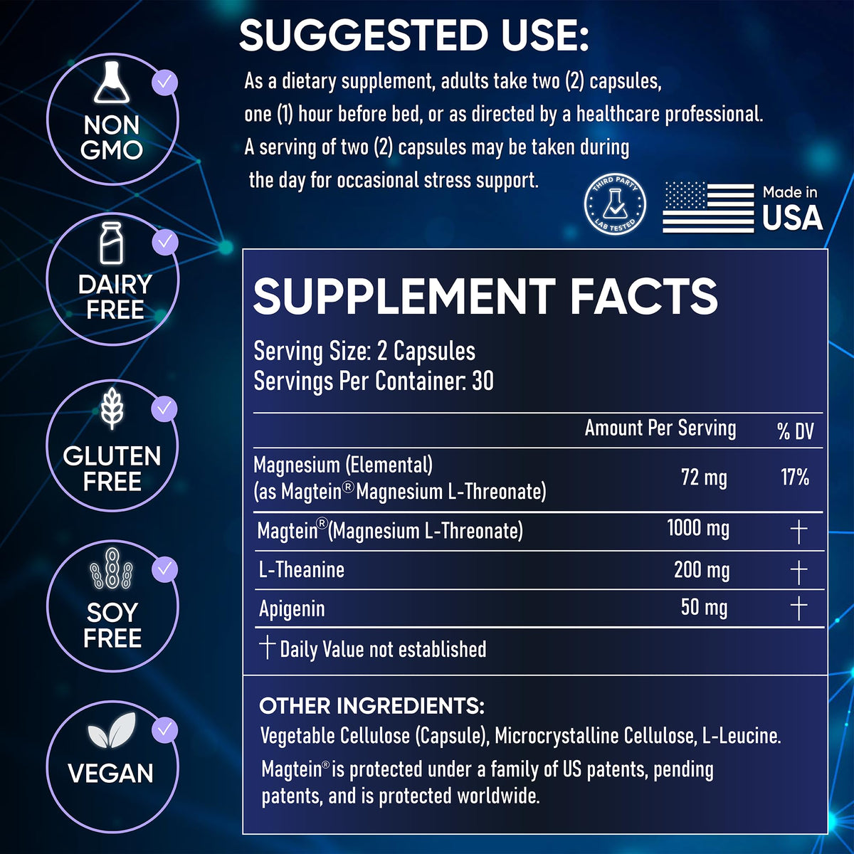Nurses Nutrition Magnesium L-Threonate Sleep Supplement - 60 Capsules - image 3