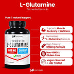 Healthfare L-Glutamine 1000mg Amino Acid - 240 Vegan Capsules - image 2