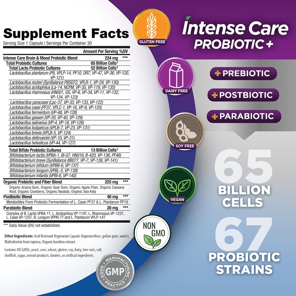 Vital Planet Intense Care Brain & Mood Probiotics - 30 Capsules - image 2
