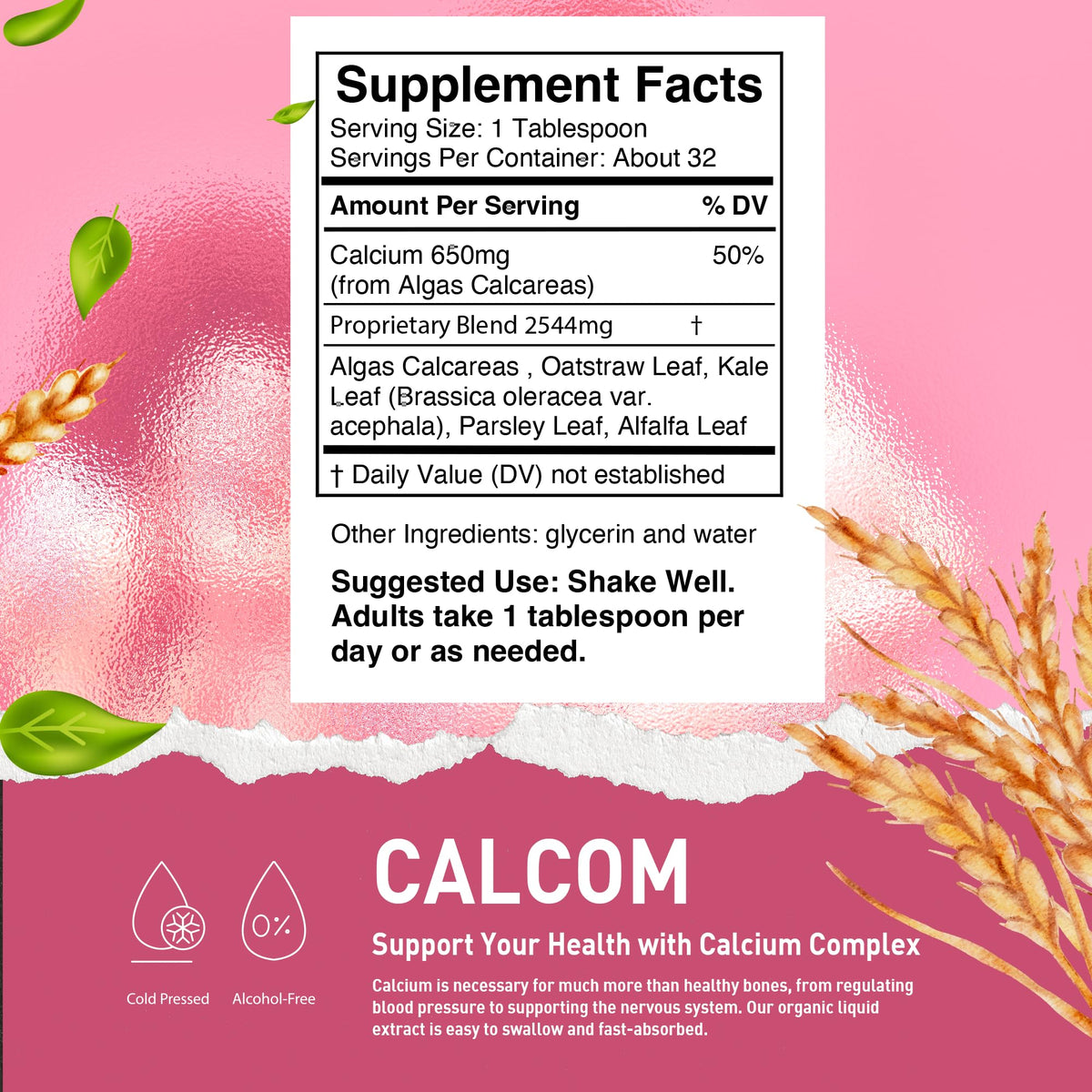 HoneyCombs Calcium Complex Liquid Drops - 16 Fl Oz - image 2