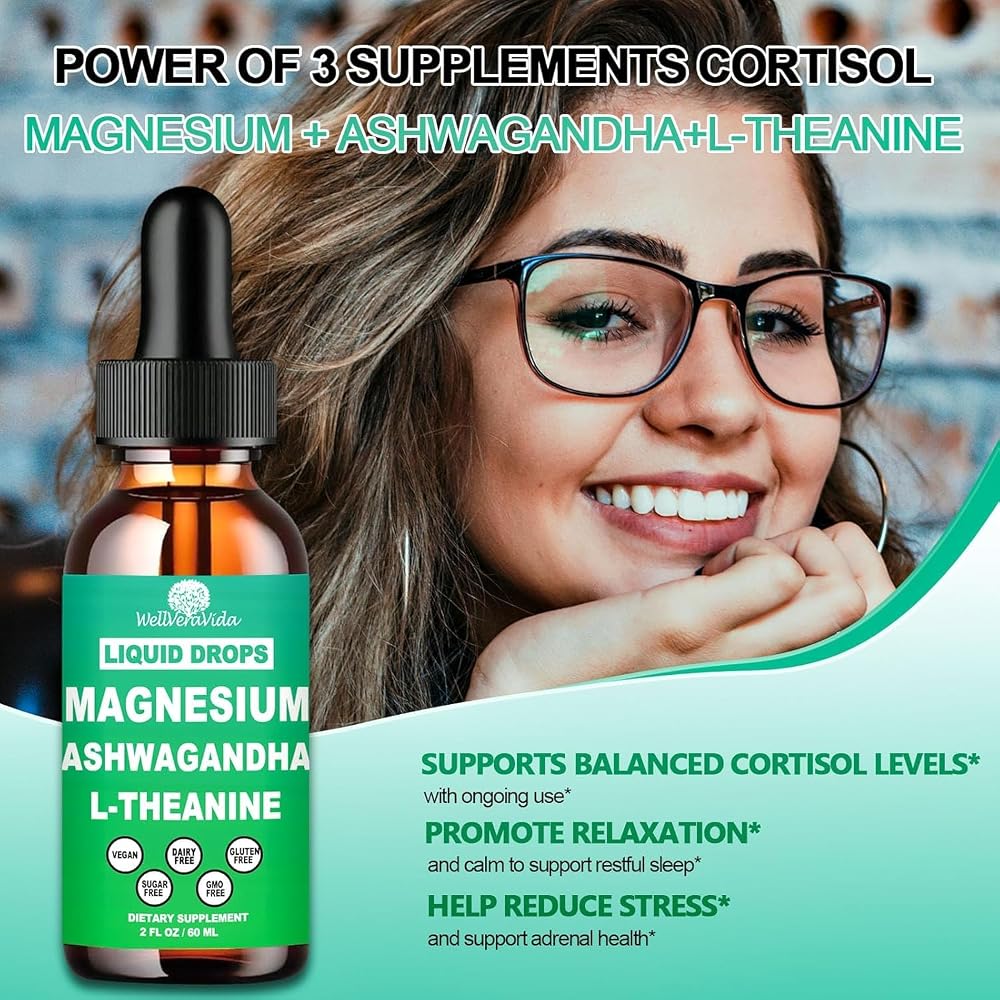 WellVeraVida Cortisol Magnesium 5 Complex Liquid Drops - 2 Fl Oz - image 4