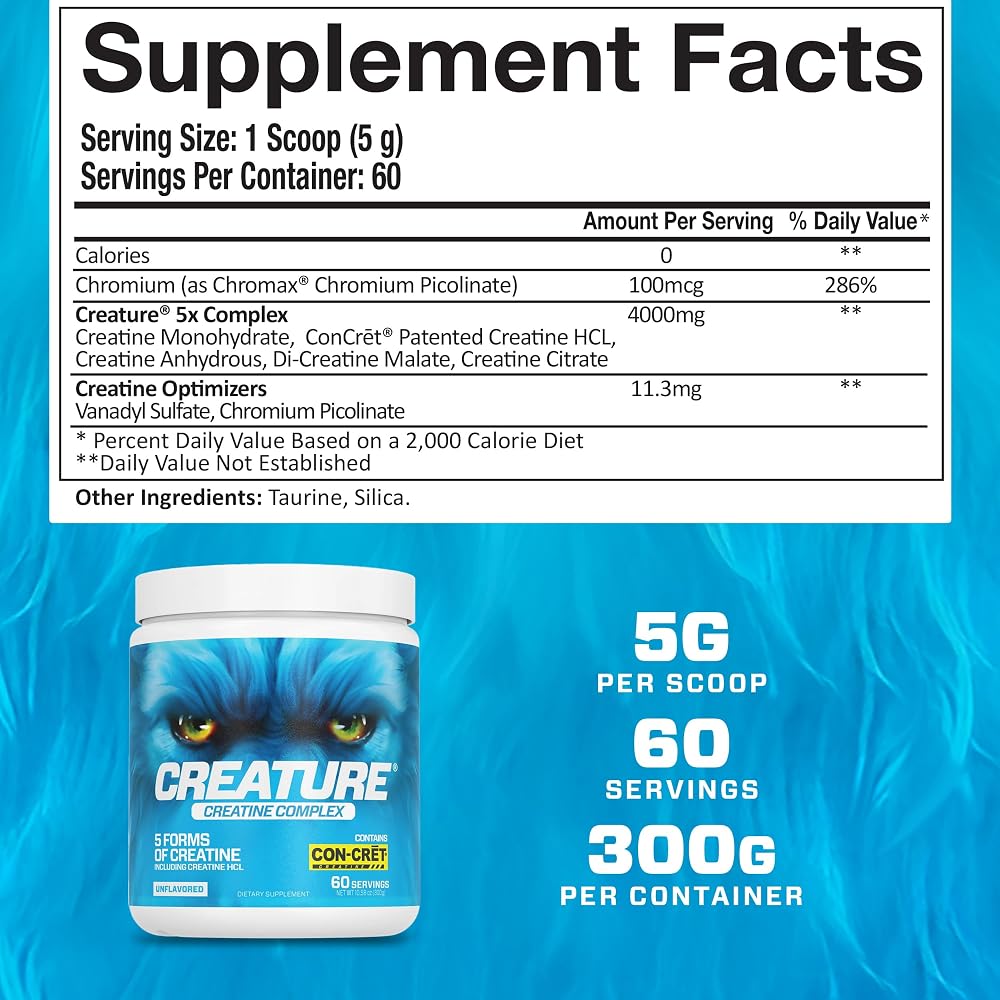 CREATURE® Creatine Complex - Creatine Monohydrate Powder with 5 Types