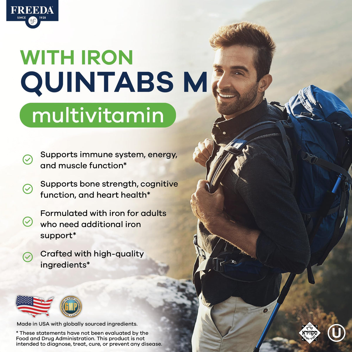 FREEDA Quintabs-M Multivitamin with Iron - 100 Capsules - image 2